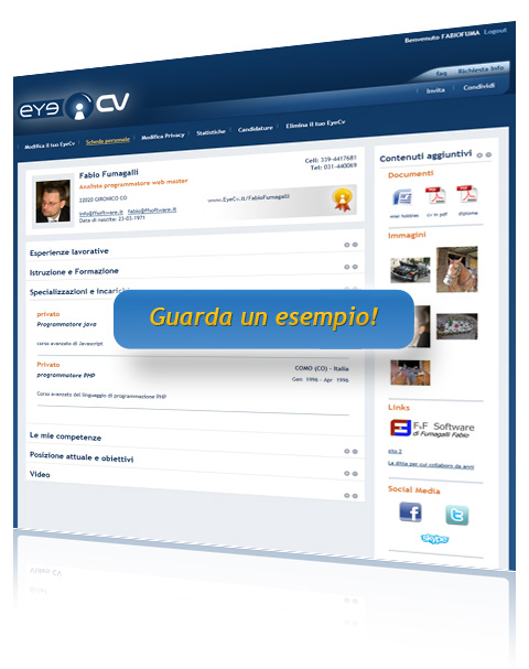 EyeCv guarda un esempio!